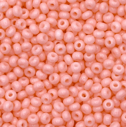 10/0 Pastel Coral Orange Solgel Opaque, Preciosa Seed Beads 22g 10/0 Preciosa Seed Beads