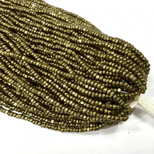 11/0 Charlotte Cut Seed Bead - Metallic Khaki Green 10g India Sheen Charlotte Cut Seedbeads