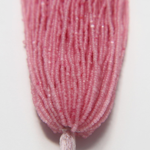 11/0 Charlotte Cut Seed Bead - Light Rose Pink Opal  10g India Sheen Charlotte Cut Seedbeads