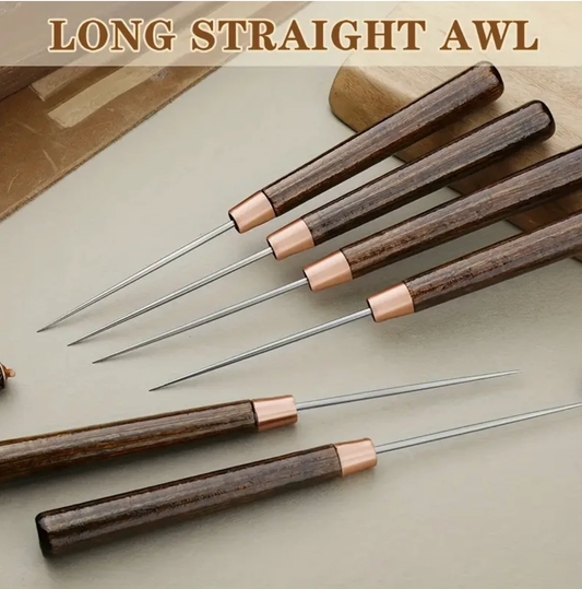6" Dark Wooden Handle Long Shaped Awl Needle for Leather, Basics (Sold Individually) Sundaylace Creations & Bling