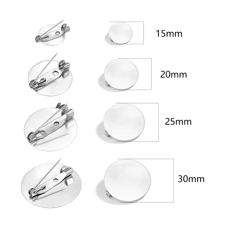 20mm Silver Round Blank  Brooch Base Barpin, Jewelry Findings (20 pcs) Sundaylace Creations & Bling