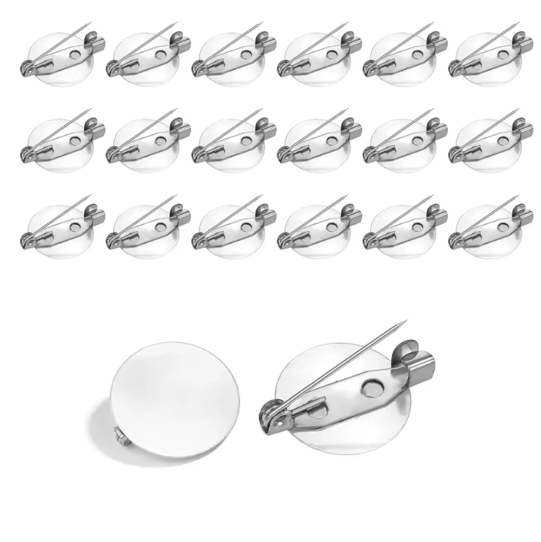 20mm Silver Round Blank  Brooch Base Barpin, Jewelry Findings (20 pcs) Sundaylace Creations & Bling