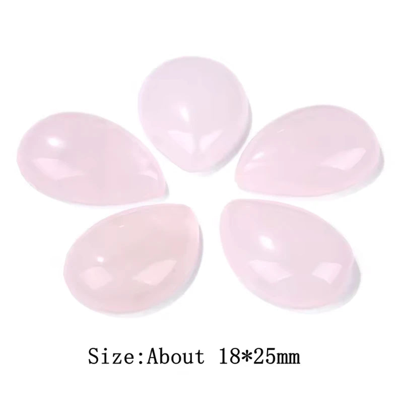 18*20mm Rose Quartz Pink Teardrop, Precious Natural Stone Quartz, Glue on, Stone Gem (Sold in Pair) Sundaylace Creations & Bling
