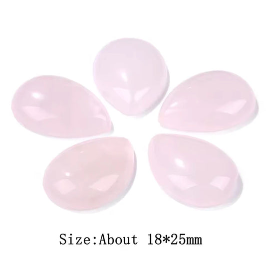 18*20mm Rose Quartz Pink Teardrop, Precious Natural Stone Quartz, Glue on, Stone Gem (Sold in Pair) Sundaylace Creations & Bling
