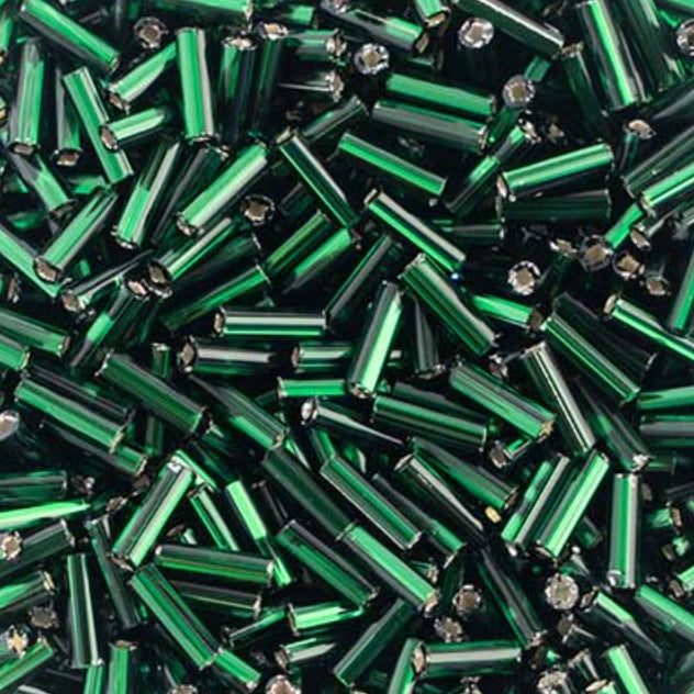 Czech Bugles #3 Silver Lined Green (20g) Preciosa