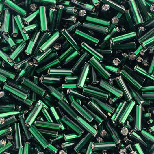 Czech Bugles #3 Silver Lined Green (20g) Preciosa