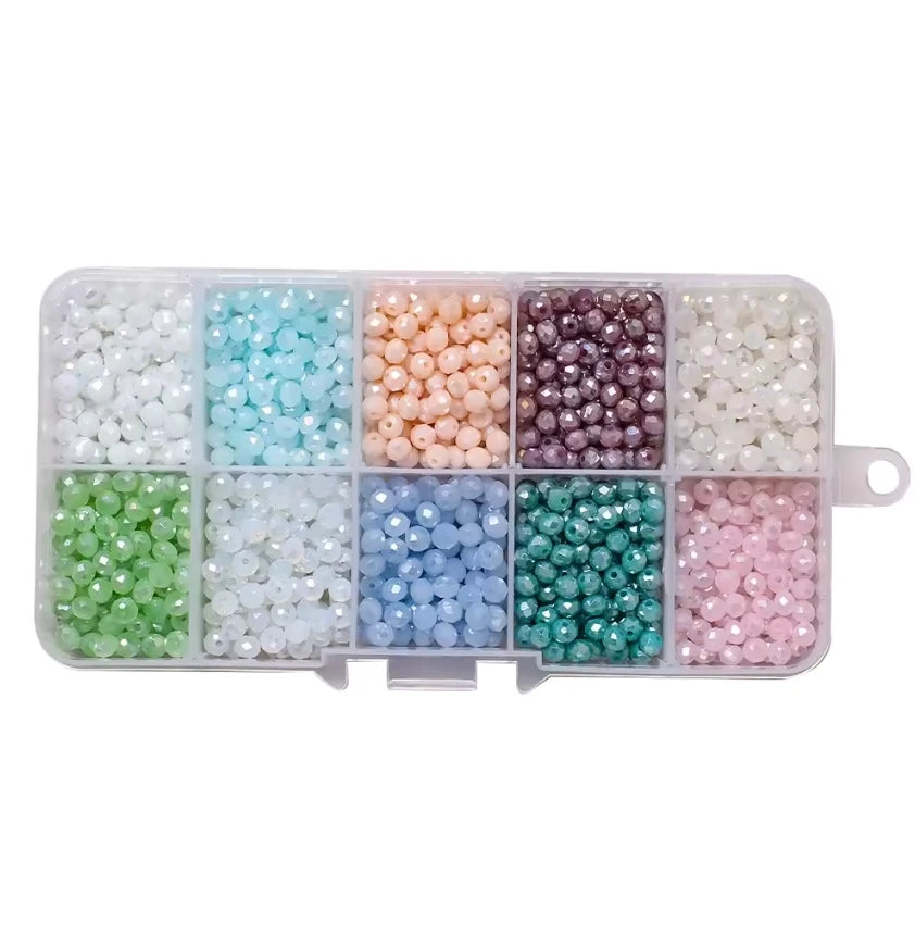 4mm AB Pastel Rondelle Bead Set - 10 Colours of 4mm Rondelle Glass Beads Set, Promotions Sundaylace Creations & Bling