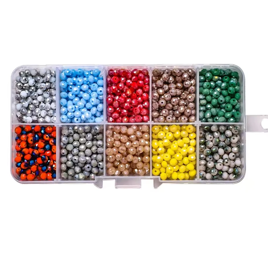 4mm Patina Iris Rondelle Bead Set - 10 Colours of 4mm Rondelle Glass Beads Set, Promotions Sundaylace Creations & Bling