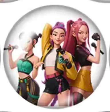 20mm Kpop Huntrix Group Round, Glue on, Resin Gems (Sold in Pairs) Resin Gems