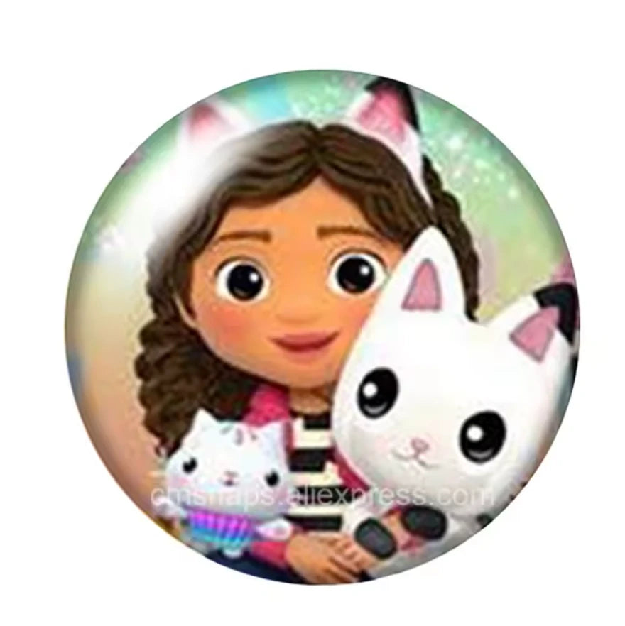 20mm Gabby Cat House Round, Glue on, Resin Gems (Sold in Pairs) Resin Gems