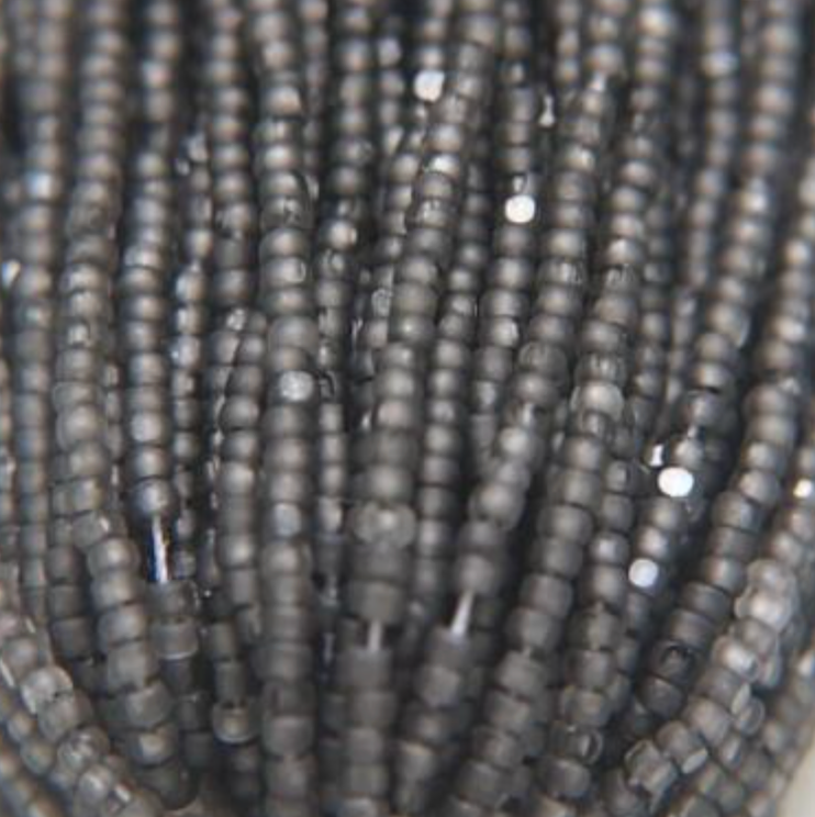 11/0 Charlotte Cut Seed Bead - CHARCOAL GRAY MATTE Pearl Lining 10g India Sheen Charlotte Cut Seedbeads