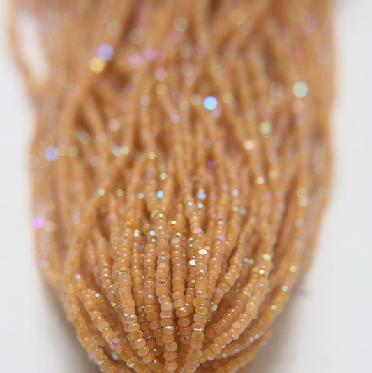 11/0 Charlotte Cut Seed Bead - Patina Opal Neon Sun AB 10g India Sheen Charlotte Cut Seedbeads