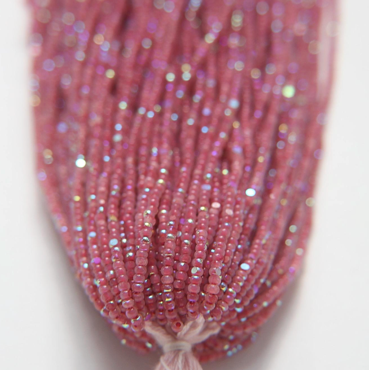 11/0 Charlotte Cut Seed Bead - Patina Opal Neon Red AB 10g India Sheen Charlotte Cut Seedbeads
