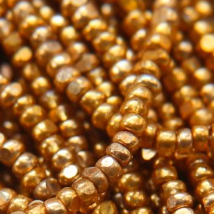 11/0 Charlotte Cut Seed Bead - Metallic Dark Gold 10g India Sheen Charlotte Cut Seedbeads