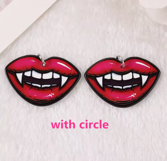 27*41mm "Vampire Lips" Shape, Sew on, Resin Gem (Sold in Pair) Resin Gems