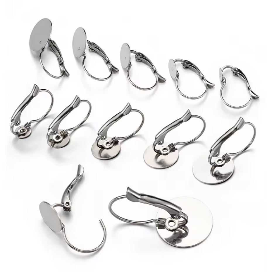 20mm Stainless Steel French Earrings Base Lever Back, Findings Studs (Sold in 5 Pair) Sundaylace Creations & Bling