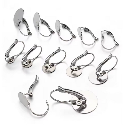 20mm Stainless Steel French Earrings Base Lever Back, Findings Studs (Sold in 5 Pair) Sundaylace Creations & Bling