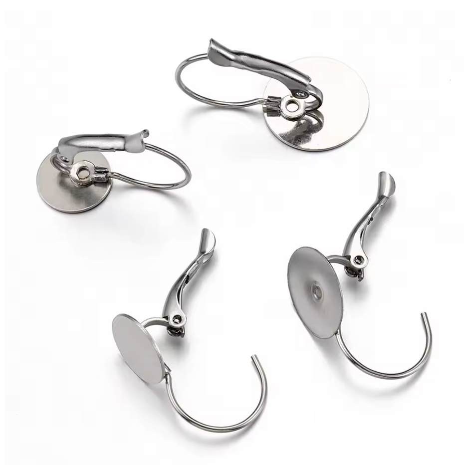 20mm Stainless Steel French Earrings Base Lever Back, Findings Studs (Sold in 5 Pair) Sundaylace Creations & Bling
