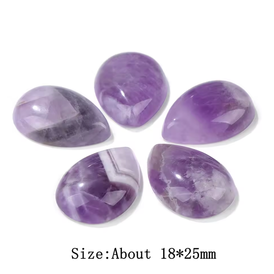18*25mm Amethyst Purple Stone Teardrop, Precious Natural Stone Quartz, Glue on, Stone Gem (Sold in Pair) Sundaylace Creations & Bling