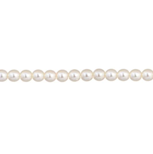 3mm GLASS PEARL Round 3mm  Strung-  White Pearl Sundaylace Creations & Bling