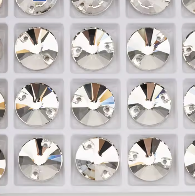 8mm Clear Pointed Rivoli, Sew on, Fancy Glass Gem *New* (Sold in Pair)