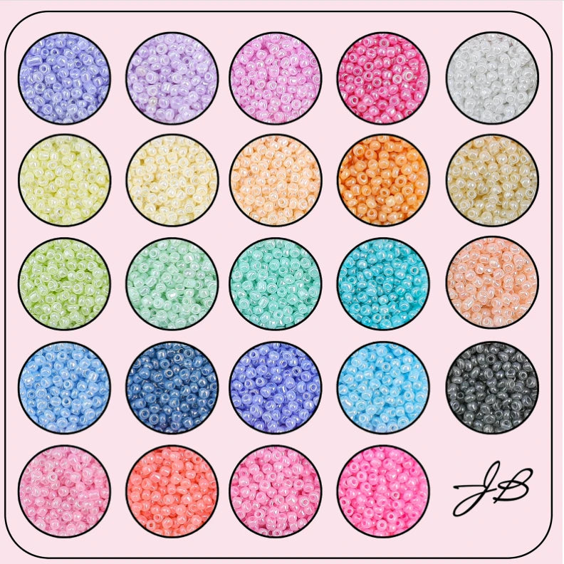 Vibrant Pastels Bead Box - 24 Colors Glass Seed Beads 8/0 - 300g, Promotions Sundaylace Creations & Bling