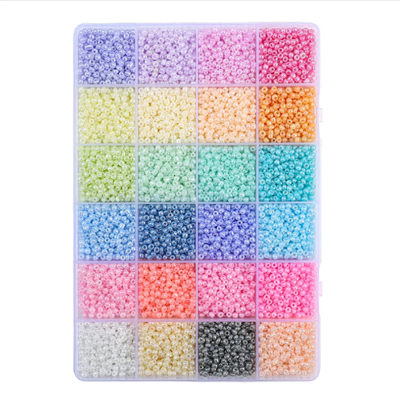 Vibrant Pastels Bead Box - 24 Colors Glass Seed Beads 8/0 - 300g, Promotions Sundaylace Creations & Bling