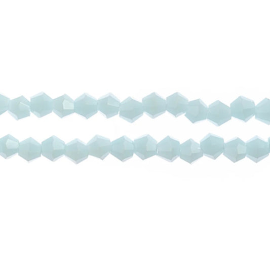 4mm Opaque Light Blue Crystal Lane Bicone (96pc) 2 x 7inch Strand Crystal Lane