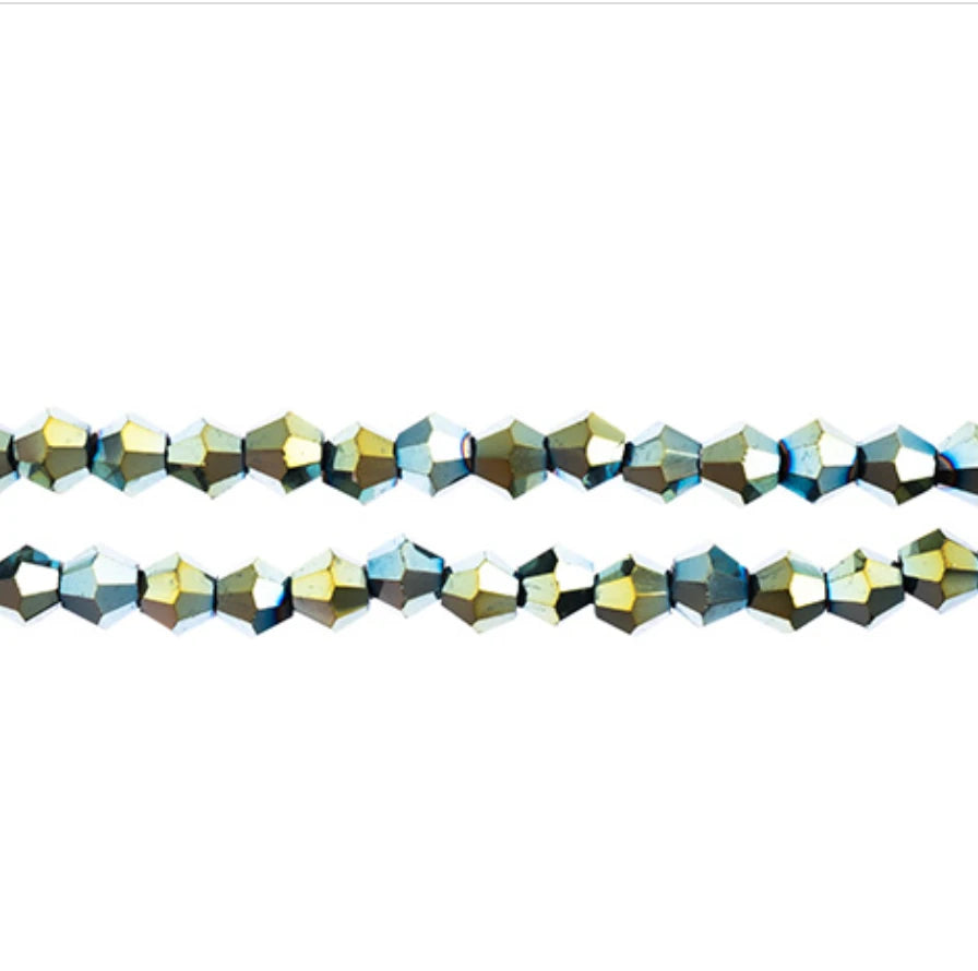 4mm Opaque Green IRIS, Crystal Lane Bicone (96pc) 2 x 7inch Strand Crystal Lane