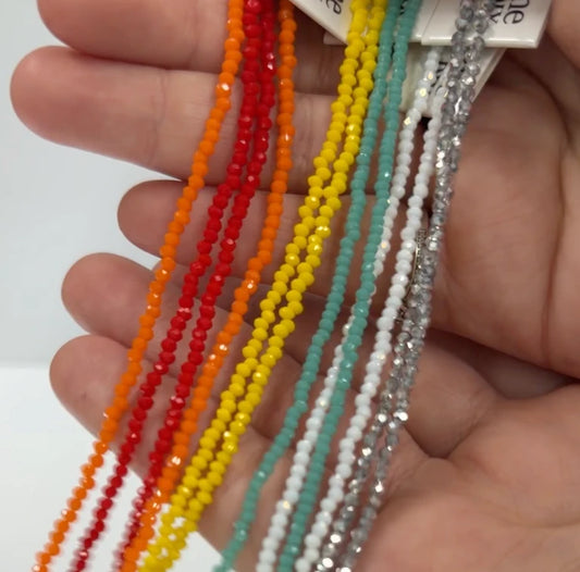 "Fire Colours" 1.5*2.5 Crystal Lane  Rondelle Beads Strand, Promotions Sundaylace Creations & Bling