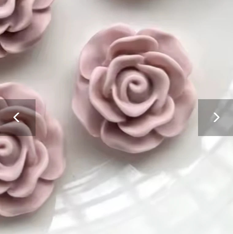 20mm Vintage Pink Matte Vintage Rose Resin Gem (Sold in Pairs) Sundaylace Creations & Bling