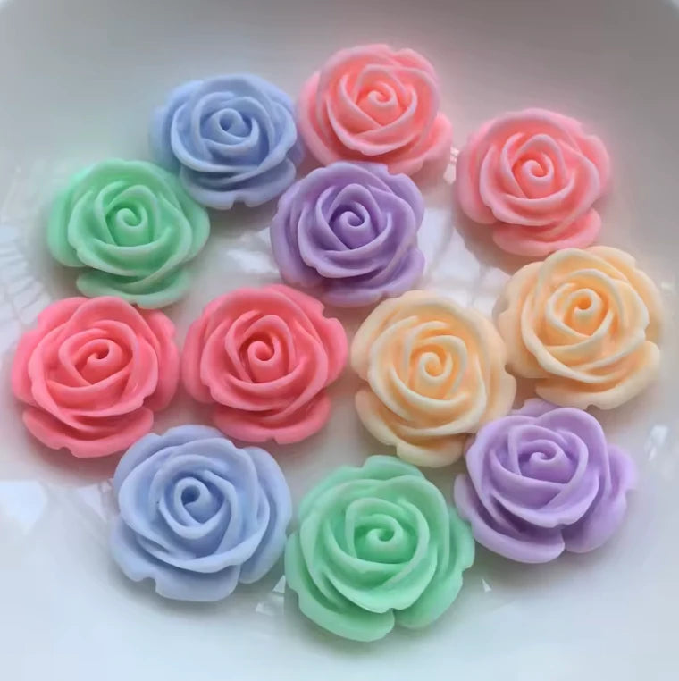 20mm Pastel Matte Rose, Glue on, Resin Gem (Sold in Pairs) Sundaylace Creations & Bling