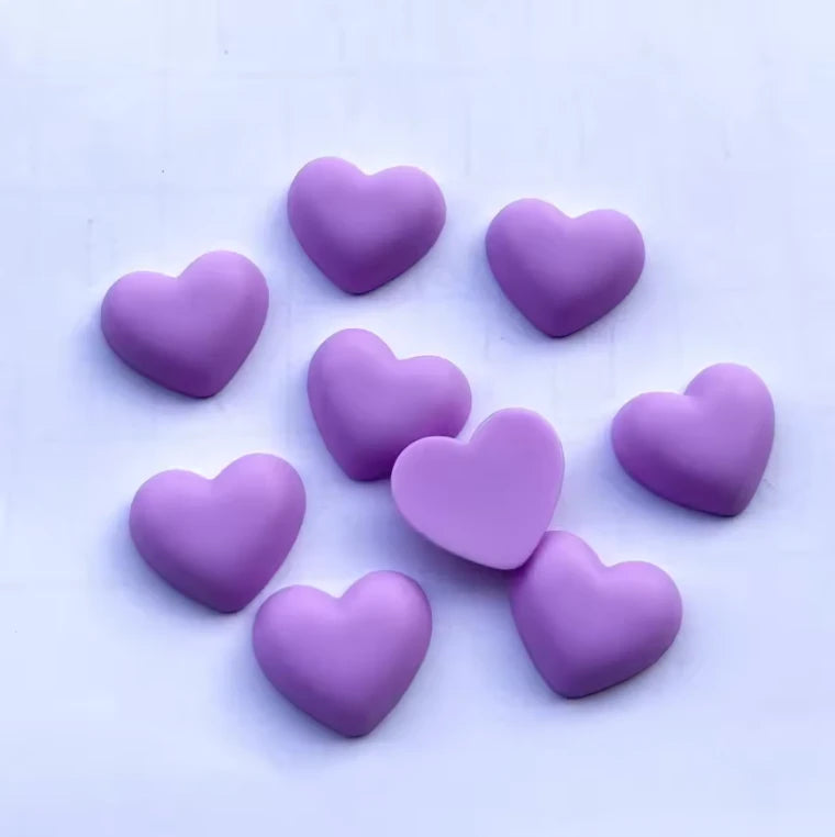 18mm Matte Hearts, Glue on, Resin Gems (Sold in Pair)
