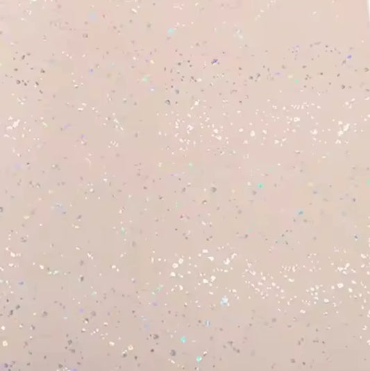 20*30cm Holographic Foil Dots on Matte Peach Leatherette, Leatherette Sheet Leatherette