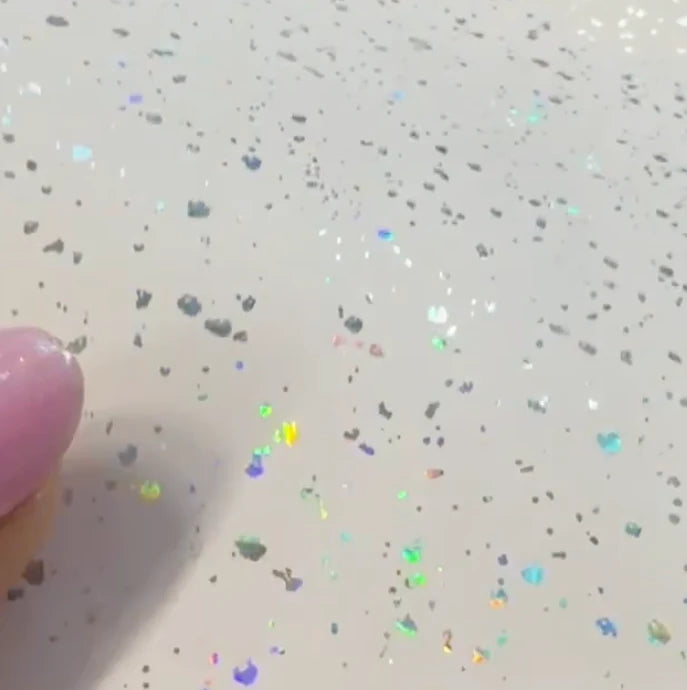 20*30cm Holographic Foil Dots on Matte Pink Leatherette, Leatherette Sheet Leatherette