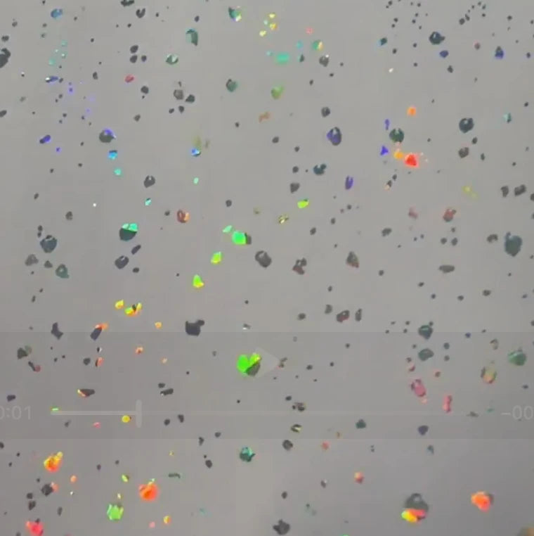 20*30cm Holographic Foil Dots on Matte Grey Leatherette, Leatherette Sheet Leatherette