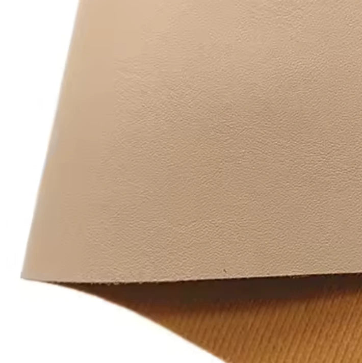 20*33cm Tan-Beige Smooth Texture, Long Leatherette Sheet Basics Leatherette