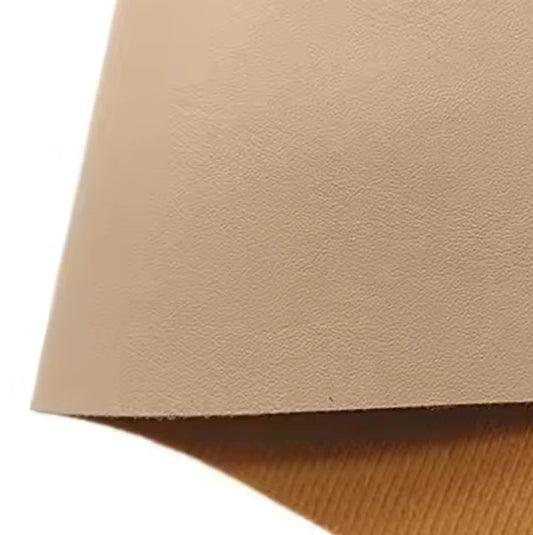 20*33cm Tan-Beige Smooth Texture, Long Leatherette Sheet Basics Leatherette