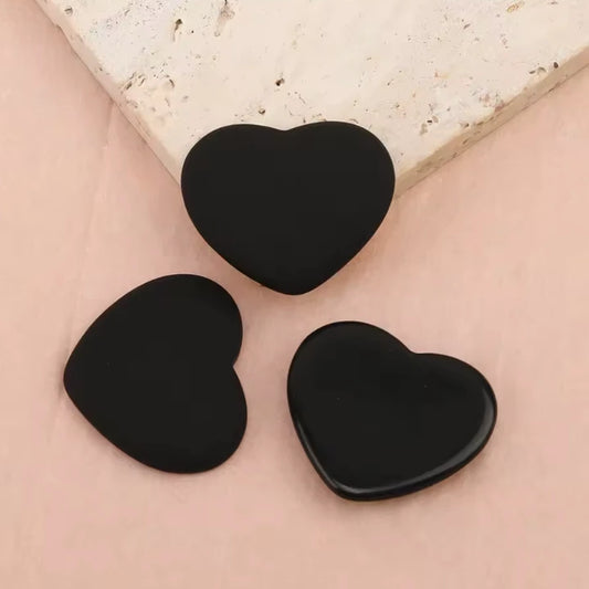 22*27mm Matte Heart Gem, Glue on, Resin Gems(Sold in Pairs) Resin Gems