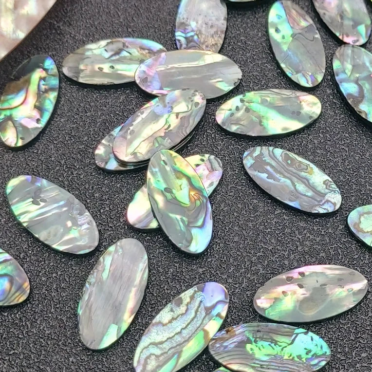 10*20mm Blue- Green Abalone Shell Oval shaped, with one hole, Resin Shell Gem (Sold in Pair) Resin Gems