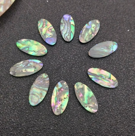 10*20mm Blue- Green Abalone Shell Oval shaped, with one hole, Resin Shell Gem (Sold in Pair) Resin Gems