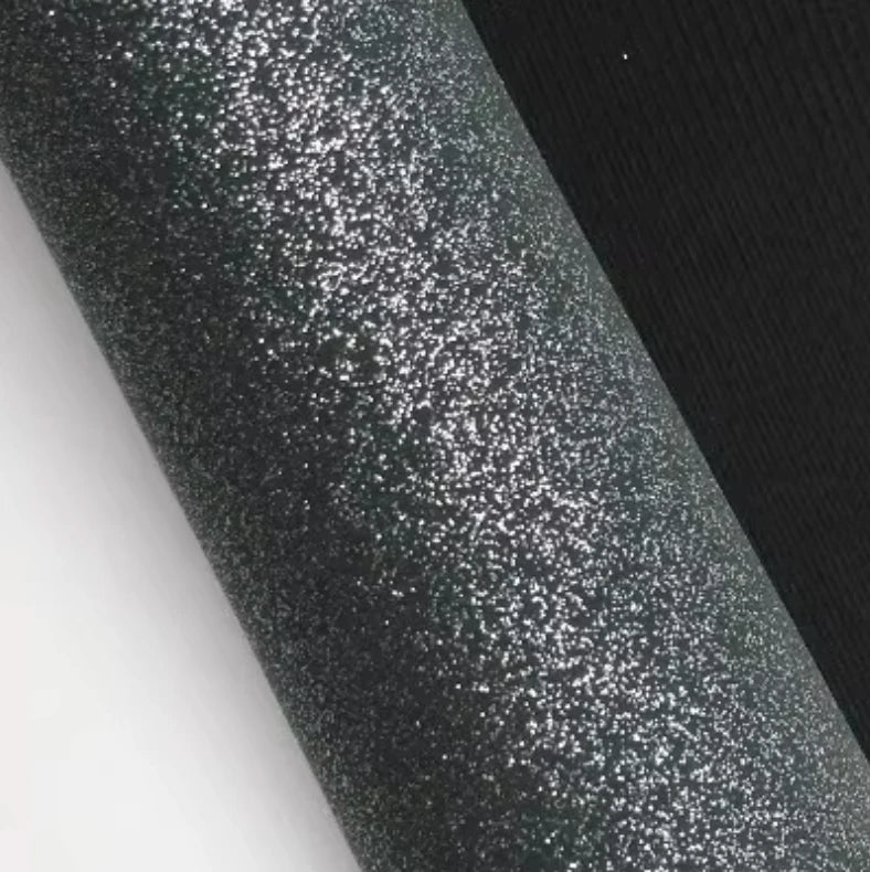 20*30cm Shimmer Gold on Black Smooth Leatherette Sheet Leatherette