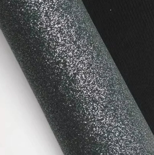 20*30cm Shimmer Gold on Black Smooth Leatherette Sheet Leatherette
