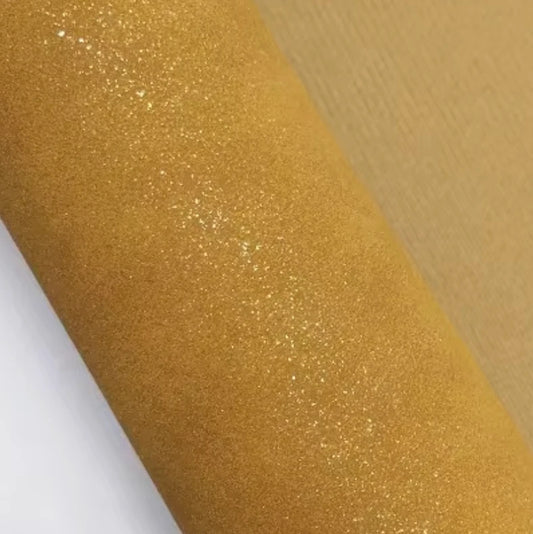 20*30cm Shimmer Gold on Tan Smooth Leatherette Sheet Leatherette