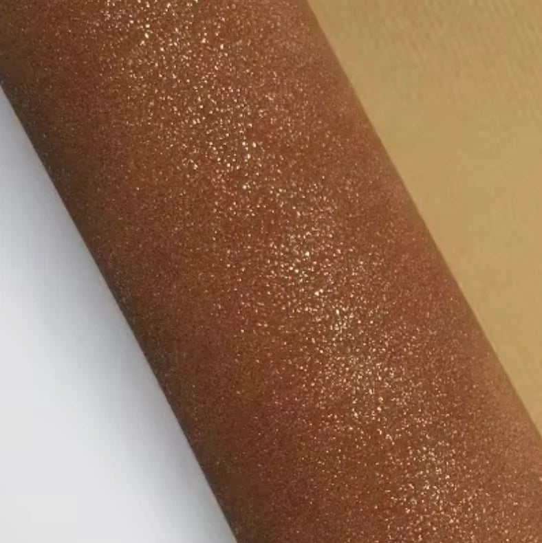 20*30cm Shimmer Gold on Brown Leatherette Sheet Leatherette
