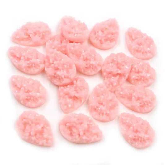 13*18mm Peach Pink Textured Teardrop, Glue on, Resin Gem (Sold in Pair) Resin Gems