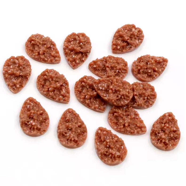 13*18mm Brown Textured Teardrop, Glue on, Resin Gem (Sold in Pair) Resin Gems
