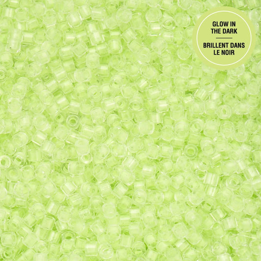 Cylin Bead 11/0 25g Bag Glow in Dark - Light Green (Glow Green) Cylin Bead 11/0