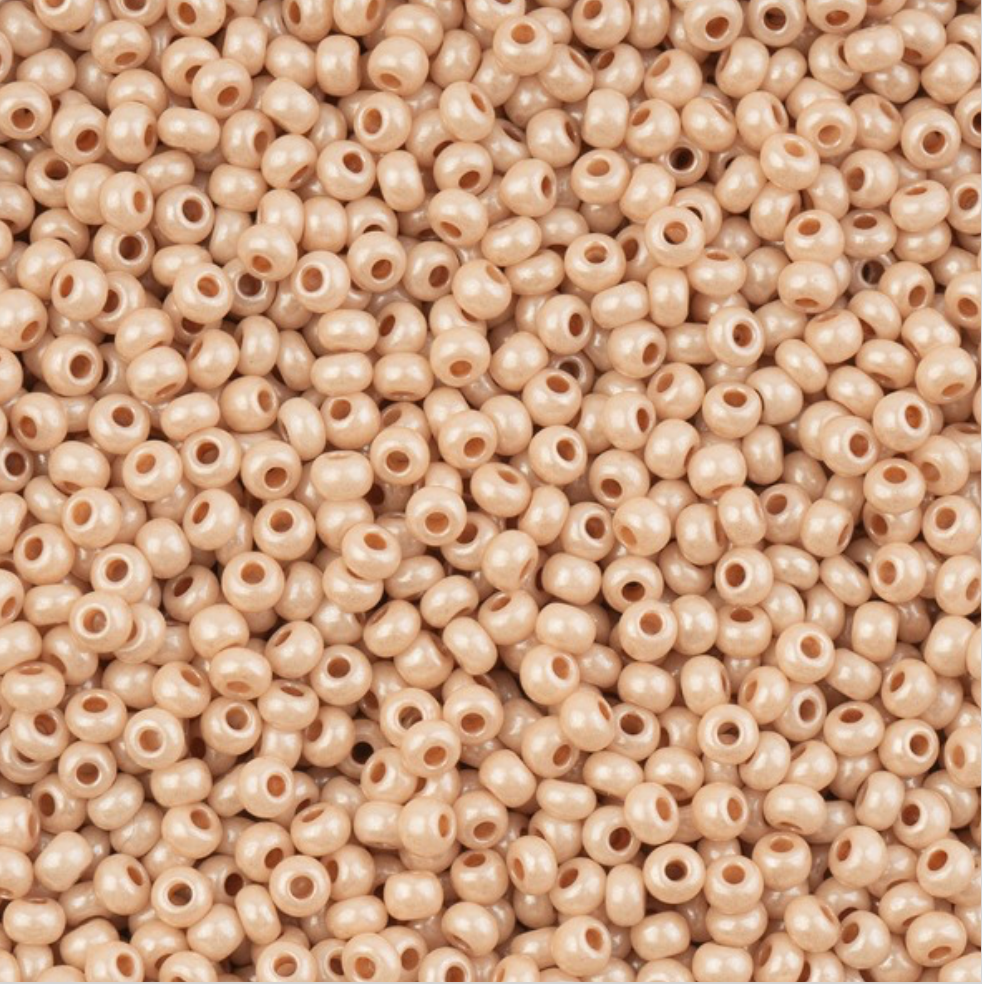 11/0 Pearl Beige Chalk Luster Terra Opaque, Preciosa Seed Beads *22g 11/0 Preciosa Seed Beads