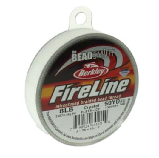 8lb Crystal Clear FireLine Braided Beading Thread- 50 yard stool, Basics Thread